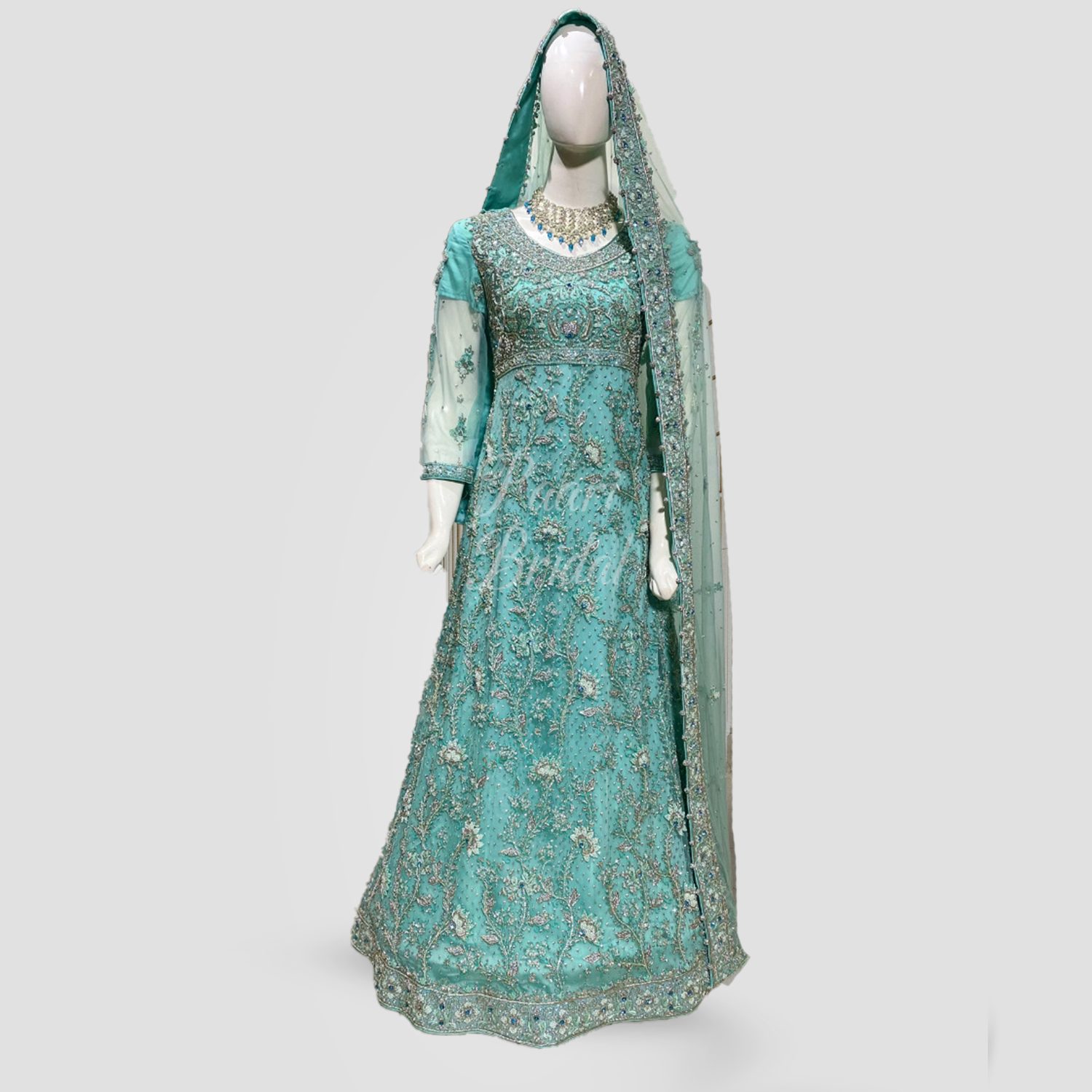 Sky Charm Bridal Maxi For Walima – Elegance Redefined