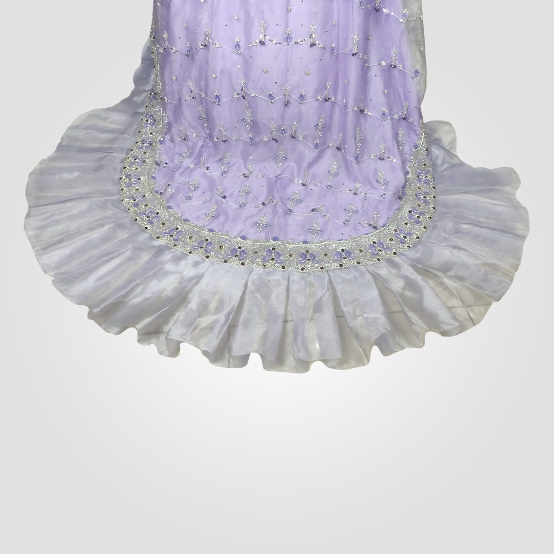 Periwinkle Purple Walima Dress in Maxi Style - Elegant Bridal Look - Image 3