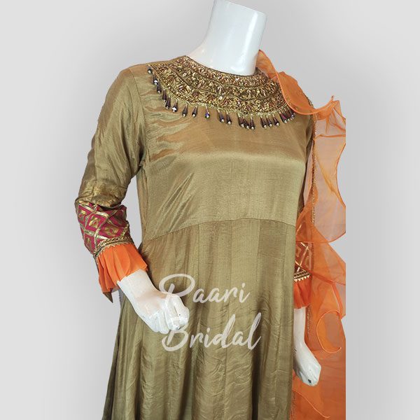 Elegant Organza Cotton Frock with Embroidery - Image 2