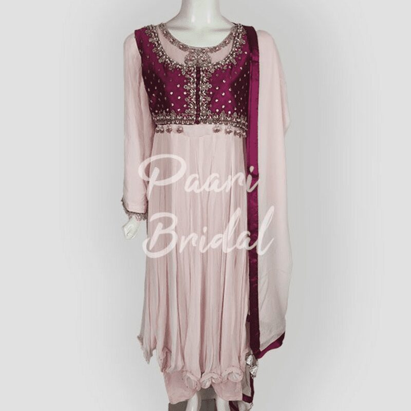Elegant Khaadi Cotton Broushia Pink with Sequins & Dupatta