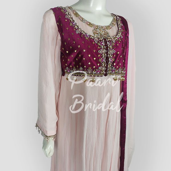Elegant Khaadi Cotton Broushia Pink with Sequins & Dupatta - Image 2