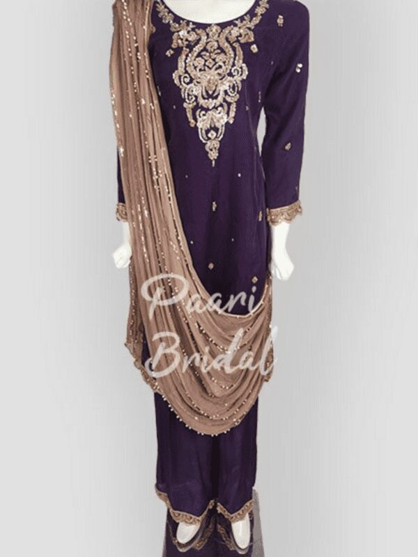 Organza Dupatta Chiffon Shirt with Silk Trousers