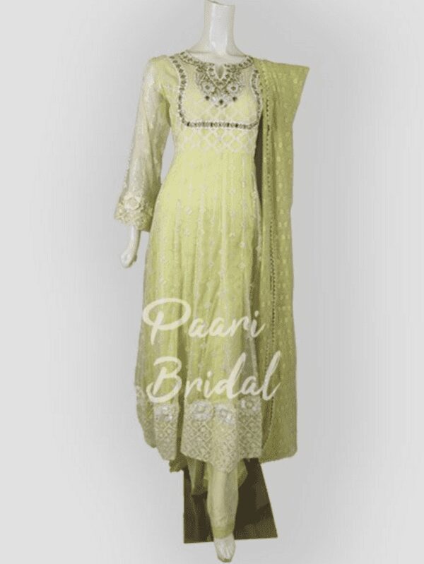 Crayola Yellow Bridal Frock with Dupatta for Eid
