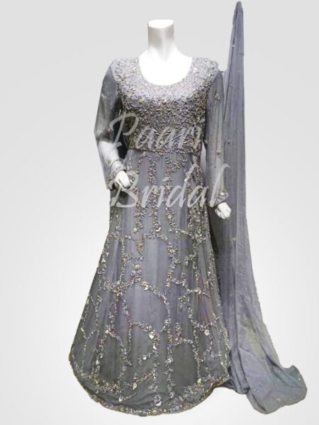 Az Silver Maxi Dress – Luxury Bridal Elegance!