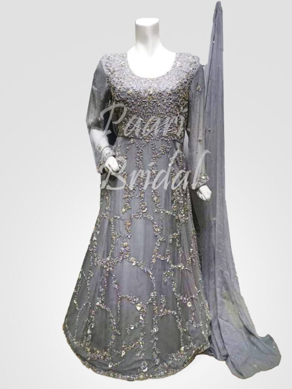 Az Silver Maxi Dress – Luxury Bridal Elegance!