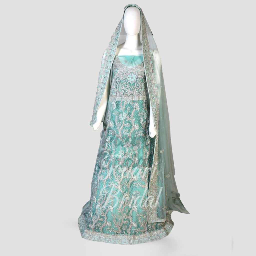 Luminous Light Blue Grace Walima Bridal Maxi