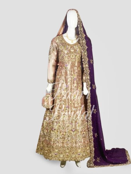 Hik Pink and Purple Maxi Dress for Weddings & Walima