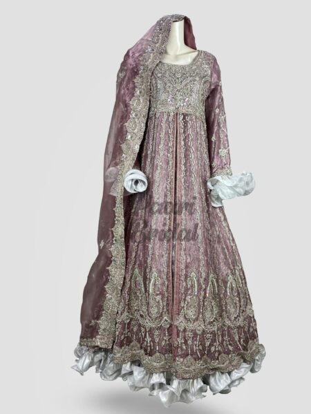 Elegant Purple Walima Bridal Maxi for Brides