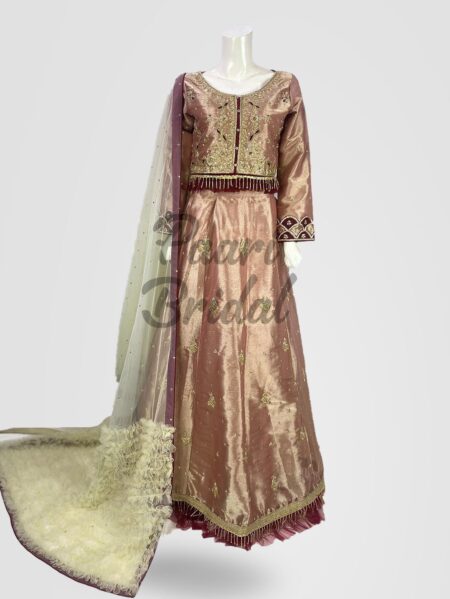 Pink Maroon Sunset Serenity Party Wear Dress – A Vision of Elegance