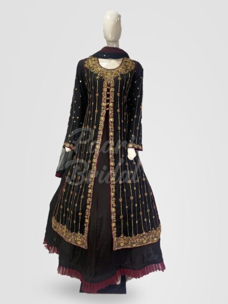 Stunning Black Gilded Midnight Party Dress