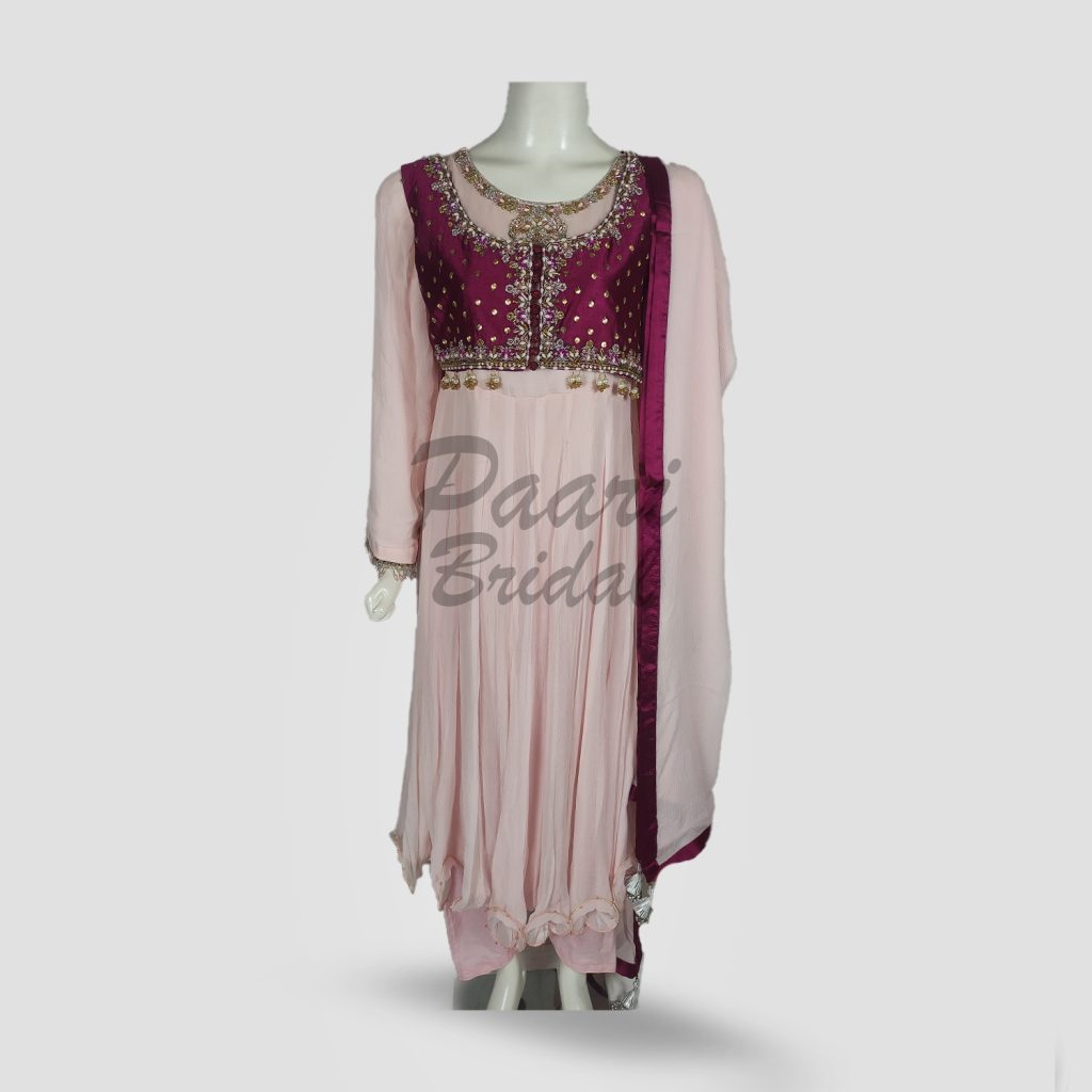 Magenta Pink Party Wear Dress