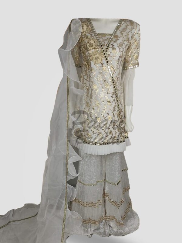 Off-White Pearl Party Dress – Shine with Elegance!