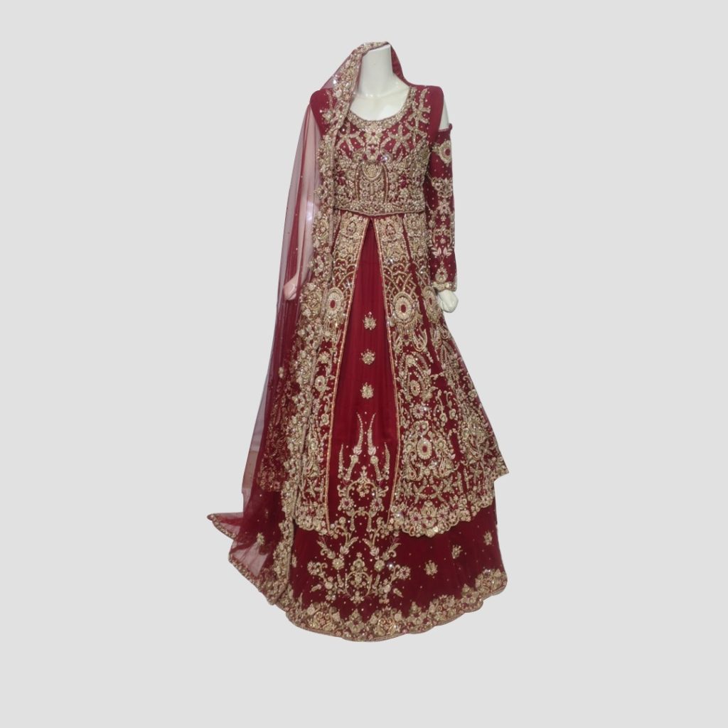 Pure Red Bridal Sharara Dress for Weddings