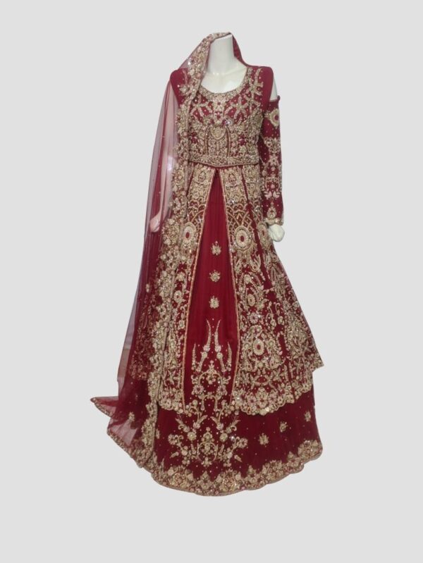 Pure Red Bridal Sharara Dress for Weddings