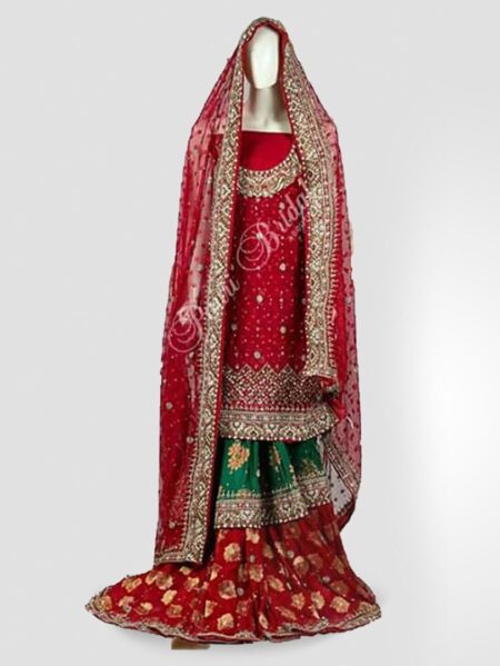 Redwood Greenery Bridal Sharara Dress for Elegant Brides