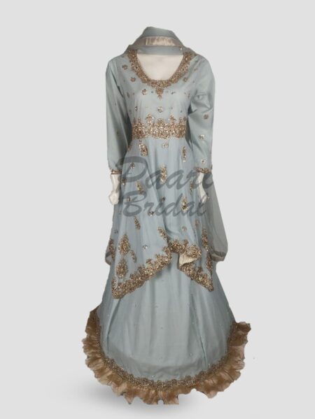 Mint Splash Sharara Dress – Party Wear Elegance