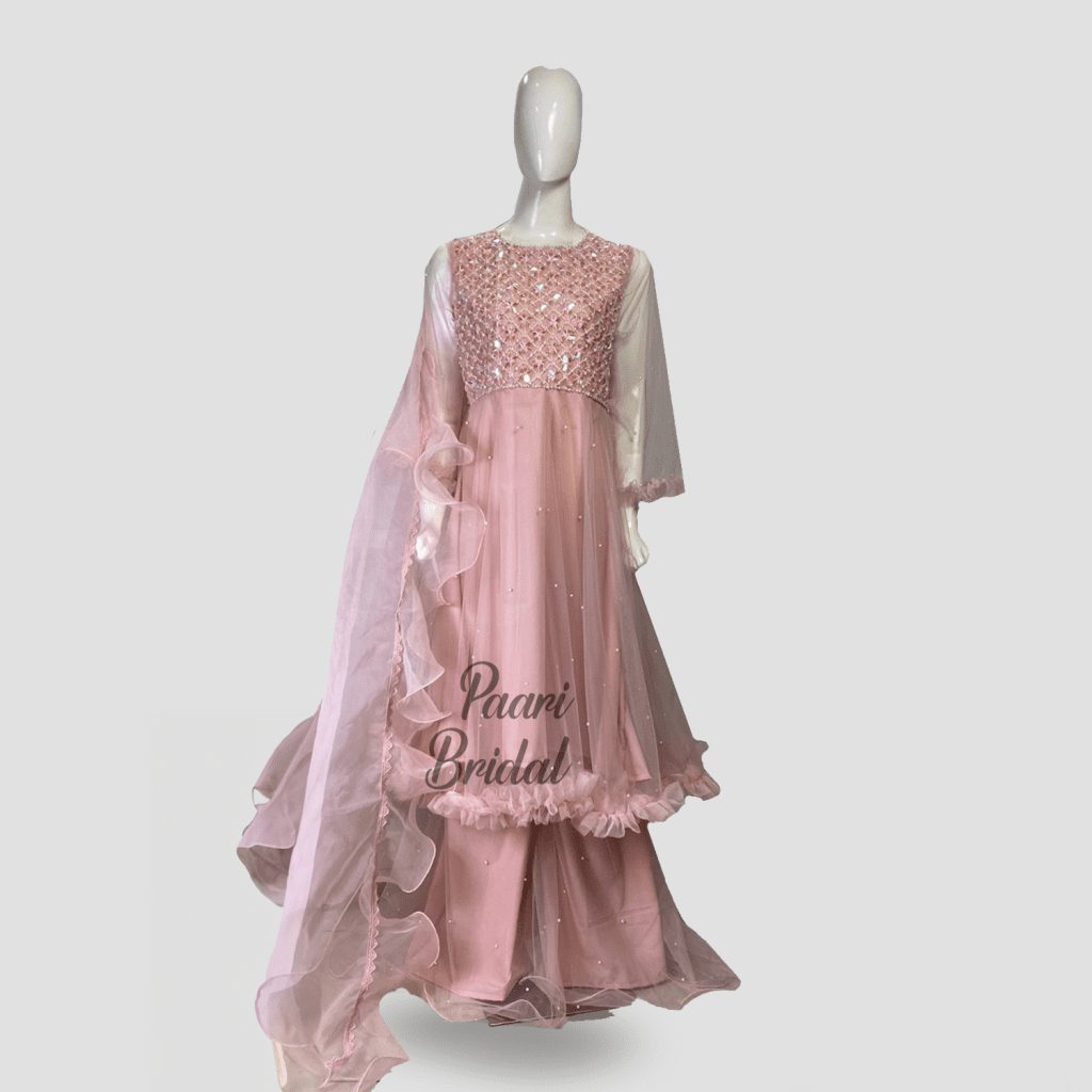 Powdered Pink Plazo Style Dress