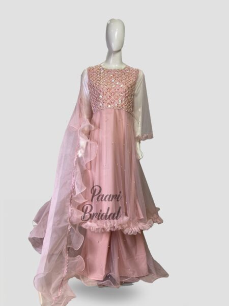 Powdered Pink Plazo Dress – Stylish Party Wear