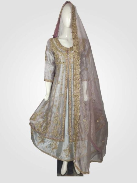 Elegant Engagement Ns Double Maxi Dress in Icy Blue & Grey