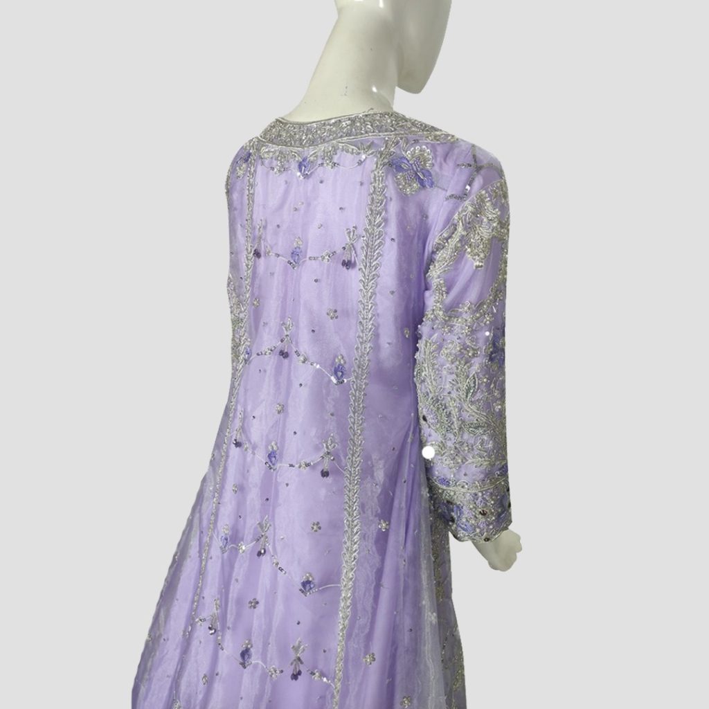 Periwinkle Purple Walima Dress in Maxi Style - Elegant Bridal Look - Image 2