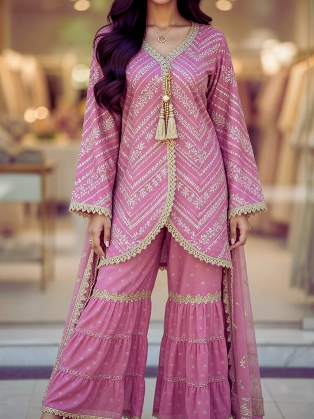 3 Layer Banarsi Gharara for Weddings & Eid 1 3 Layer Banarsi Gharara for Weddings & Eid