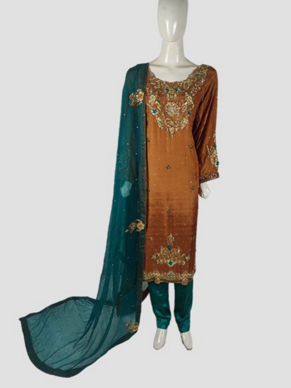 Elegant Long Shirt with Dupatta Motives for Parties