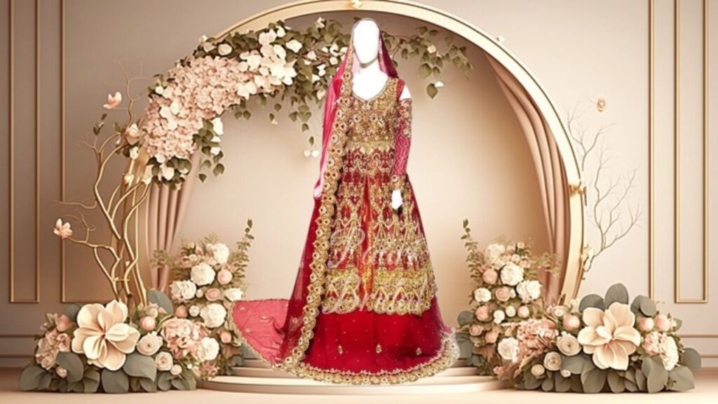 Red Aurora golden Traditional Sharara