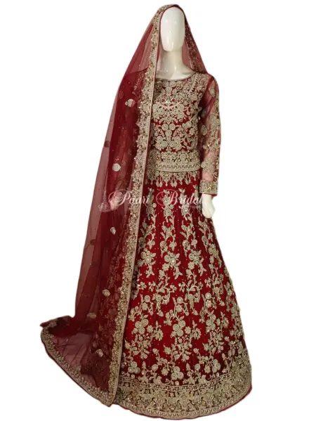 Scarlet Red Bridal Lehenga – Luxury & Timeless Beauty!