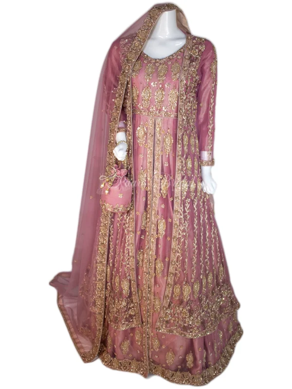 Timeless Pink Walima Gown – Golden Cora Elegance!