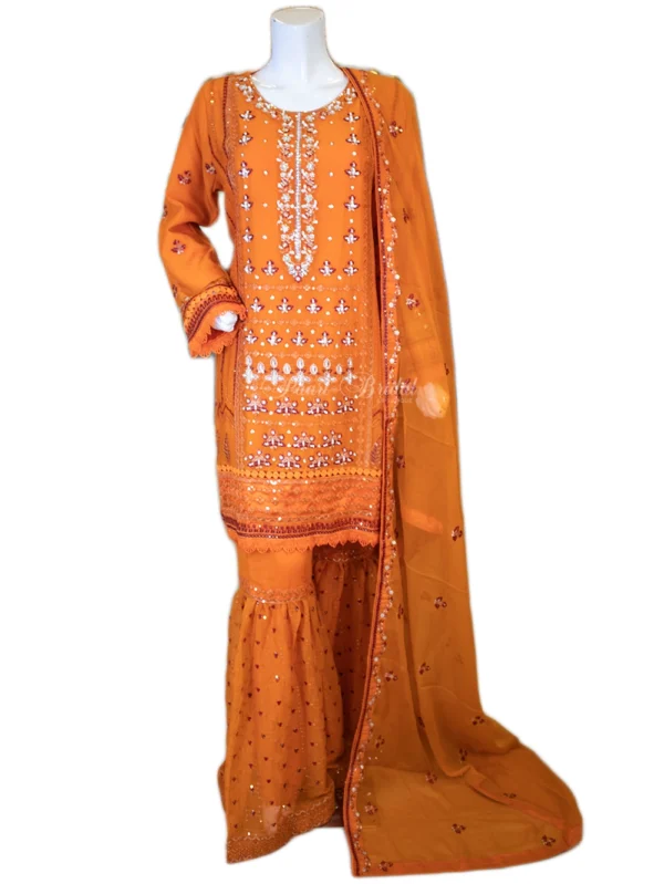 Stunning Orange Chiffon Garara Dress – Perfect Party Look!