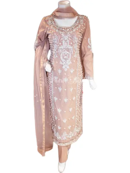 Stunning Silver Work Mehndi Dress – Shop Now!
