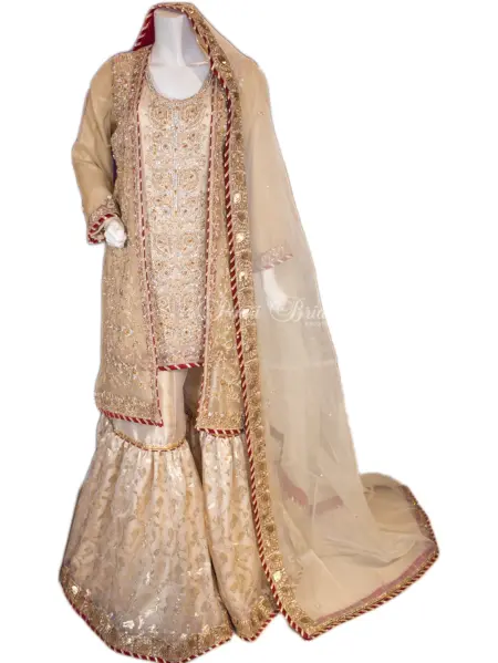 Golden Gown Garara with Dabka – Shine Like Never Before