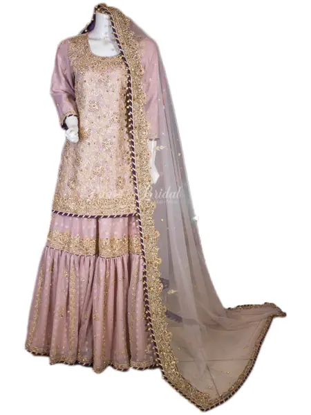 Pink Farshi Sharara with Dabka – Elegant Look You’ll Love