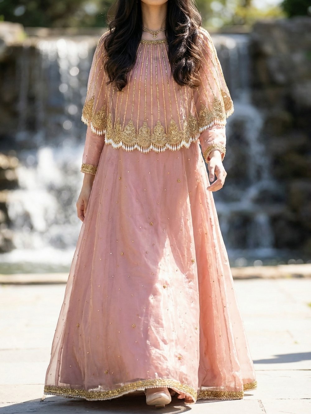 Elegant Charm T Pink Organza Maxi | Paari Bridal 1 Elegant Charm T Pink Organza Maxi | Paari Bridal