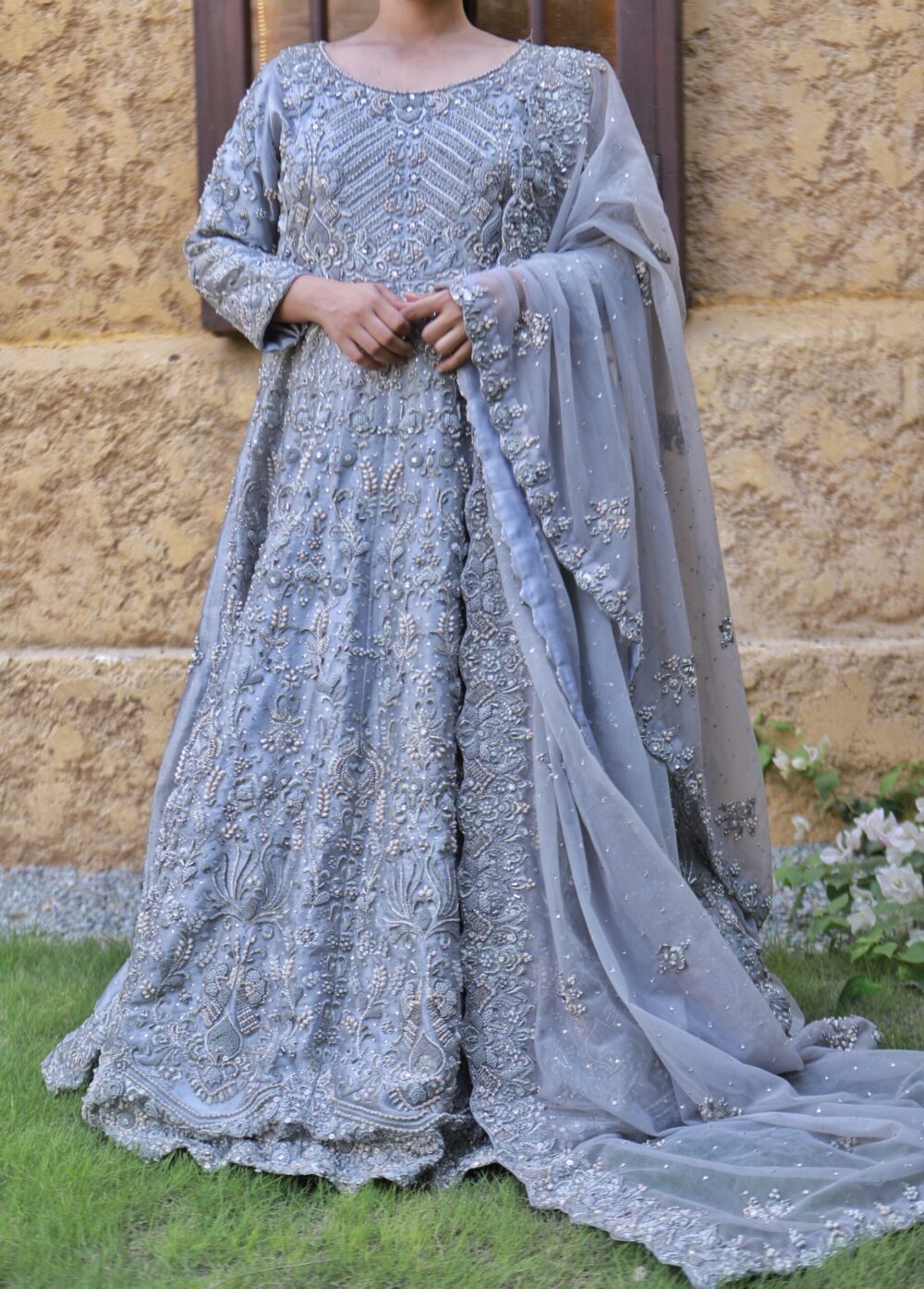 Walima Bridal Tail Maxi – Silver Grace