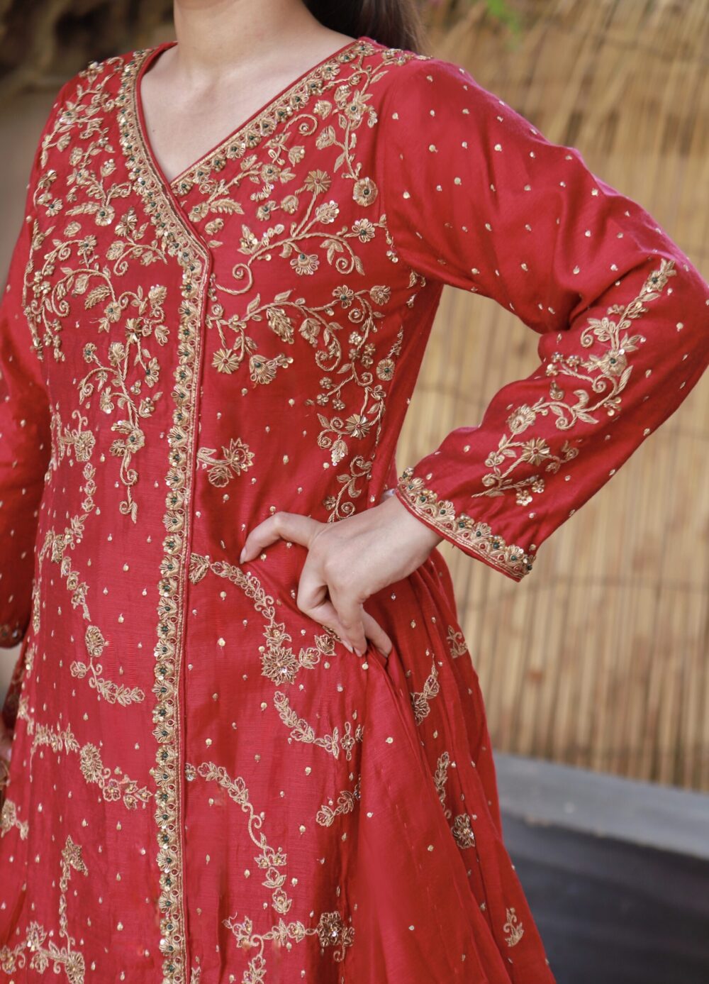 Magenta Charm – Partywear Angrakha Style Maxi - Image 2