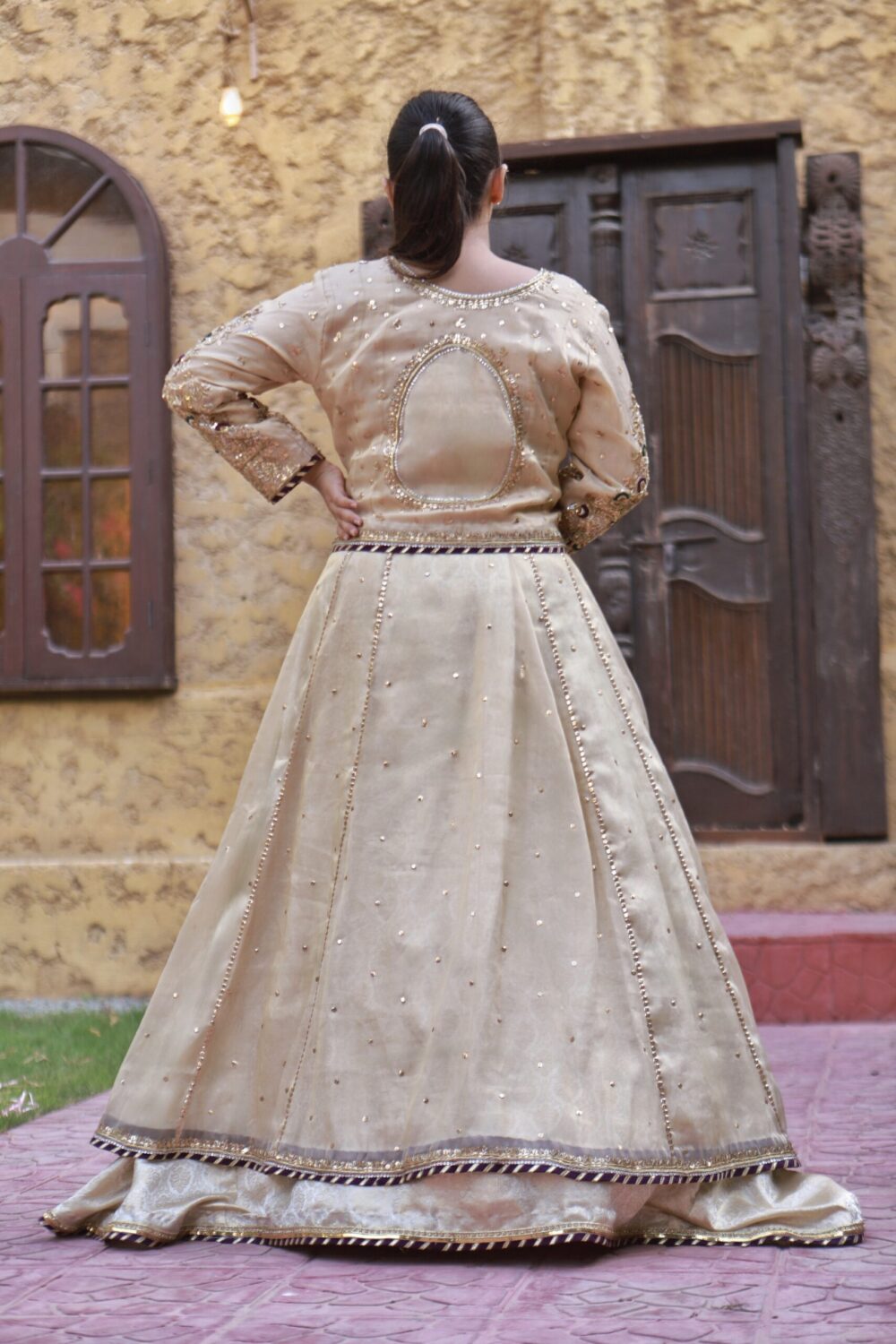 Golden Radiance – Engagement Choli Sharara - Image 2