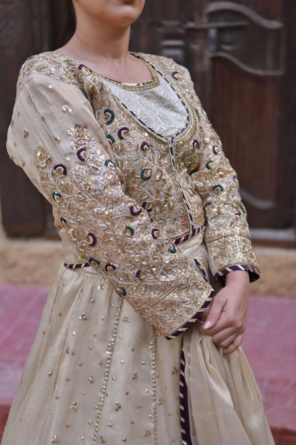 Golden Radiance – Engagement Choli Sharara - Image 4