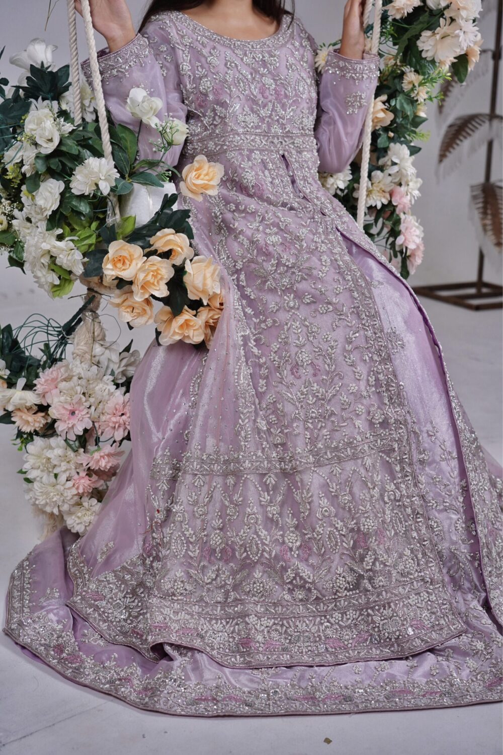Walima Bridal Front Open Maxi – Lavender Majesty - Image 7