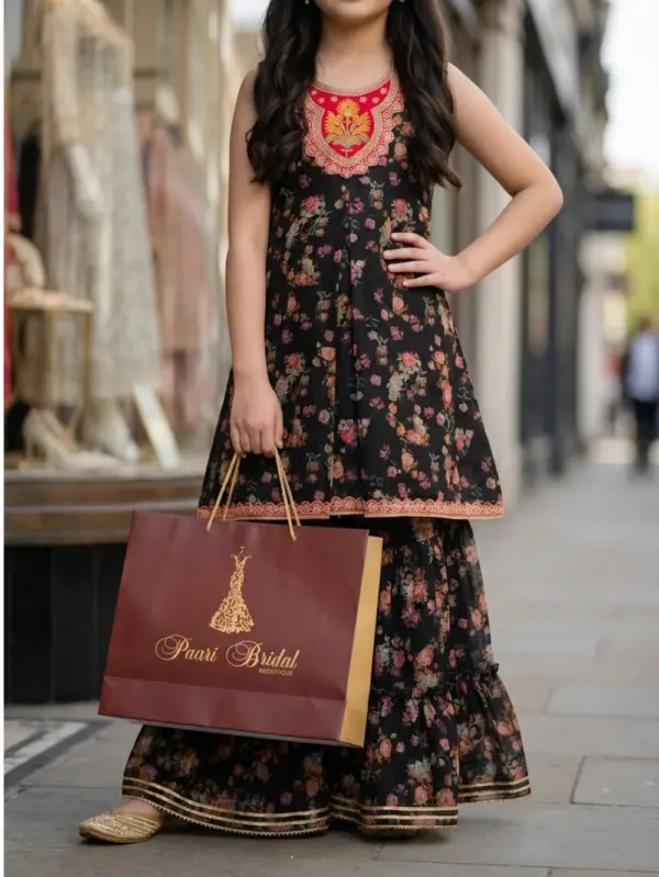 Stunning Black Frock Gharara - Every Girl Needs This